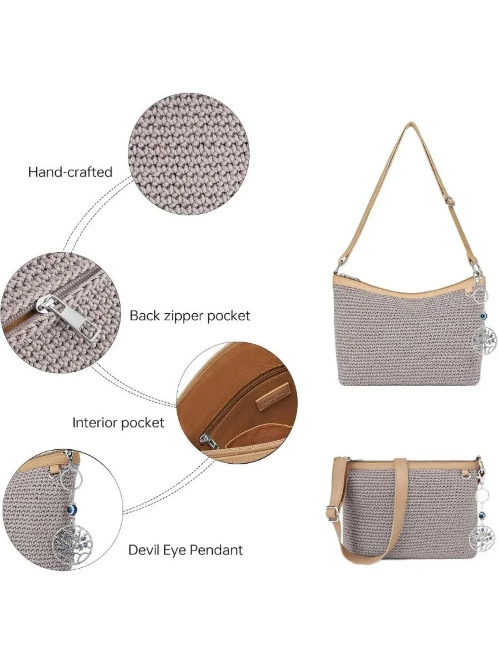 Chic Small Woven Crochet Crossbody Purse for Women - Perfect Vacation Bag
